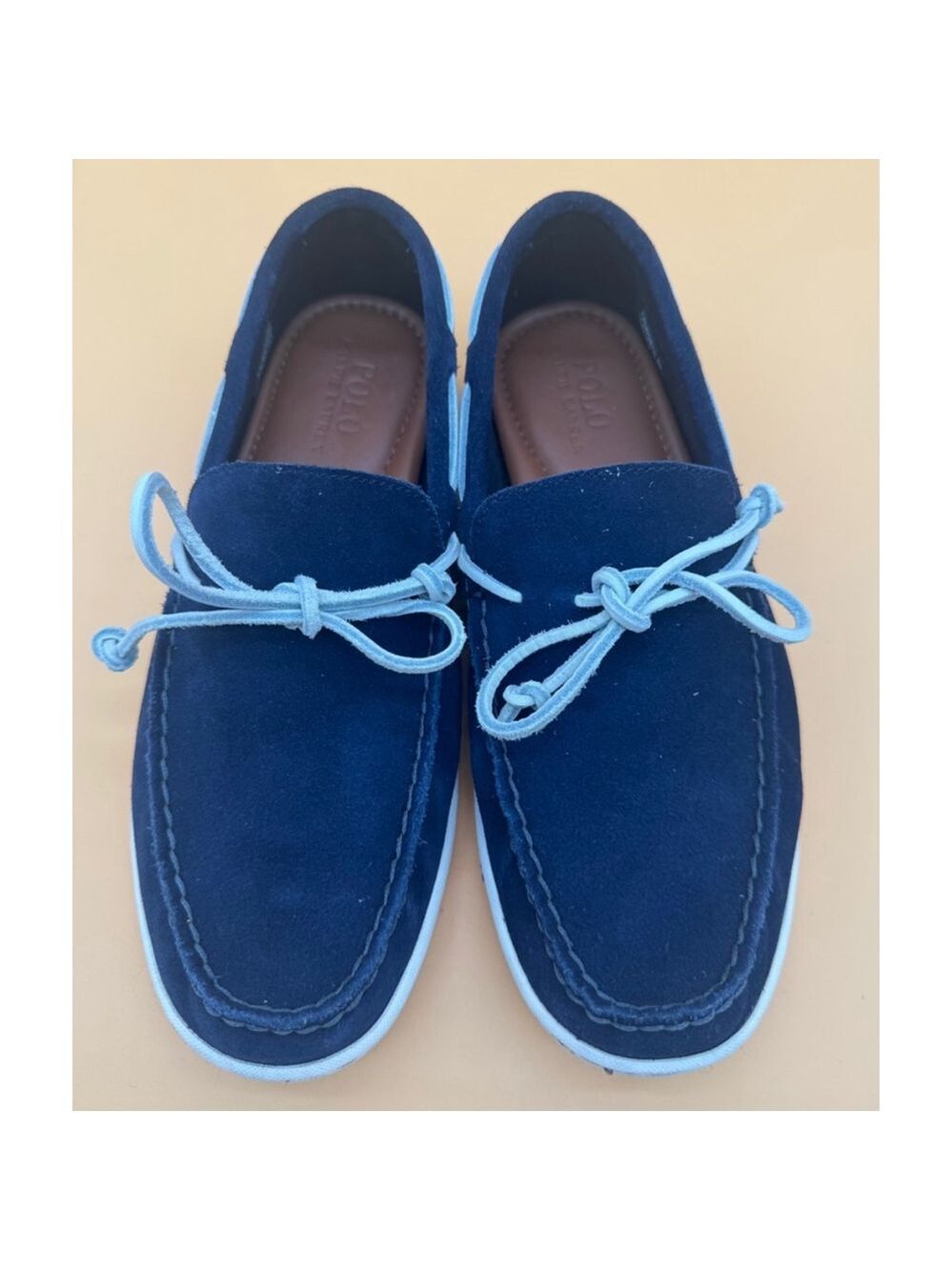 Men's Polo Ralph Lauren Kalworth Leather Loafers Size: 8 Blue